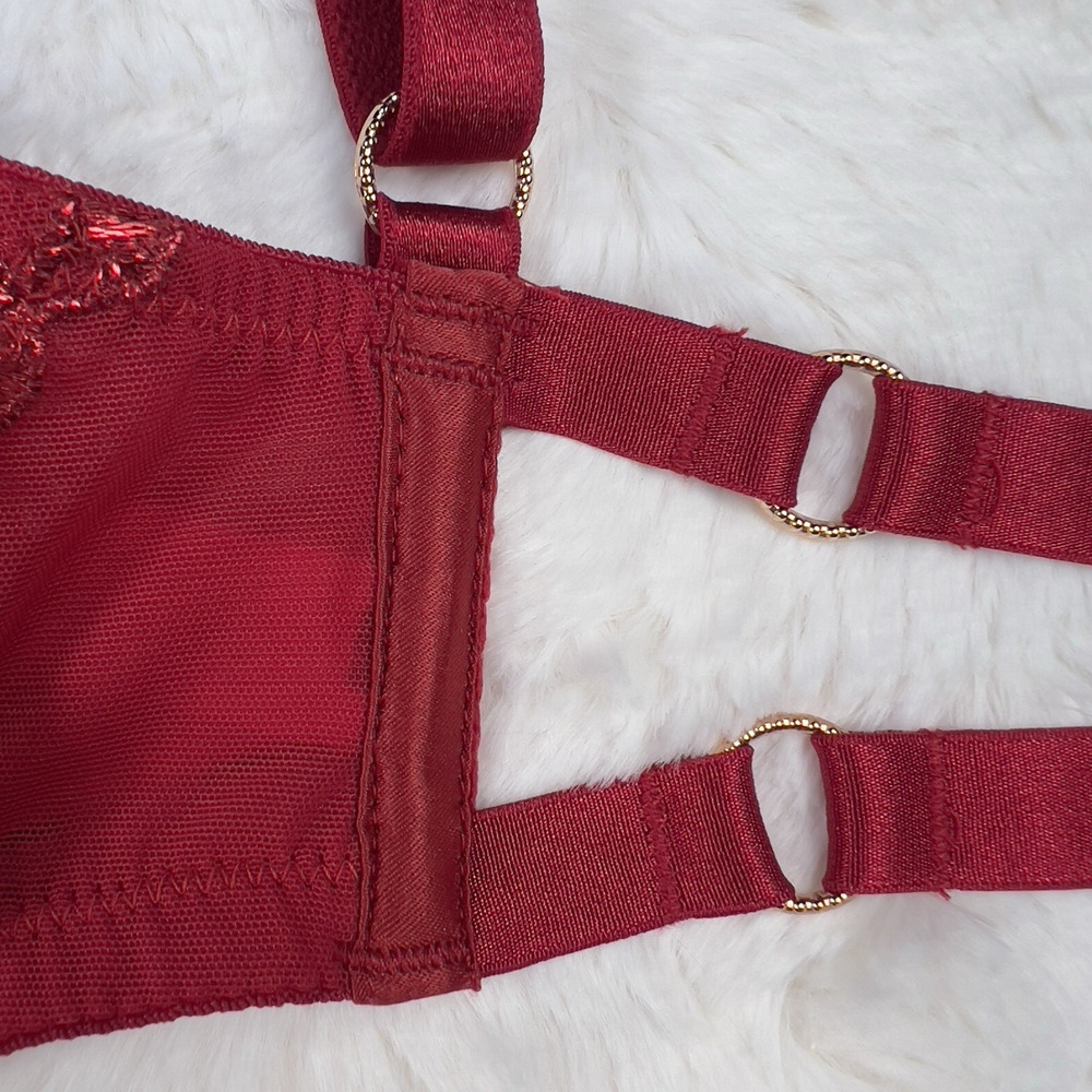 Victoria’s Secret Dream Angels Embroidered‎ Mesh Push-Up Bra Red Size 34B NWT - Picture 9 of 10